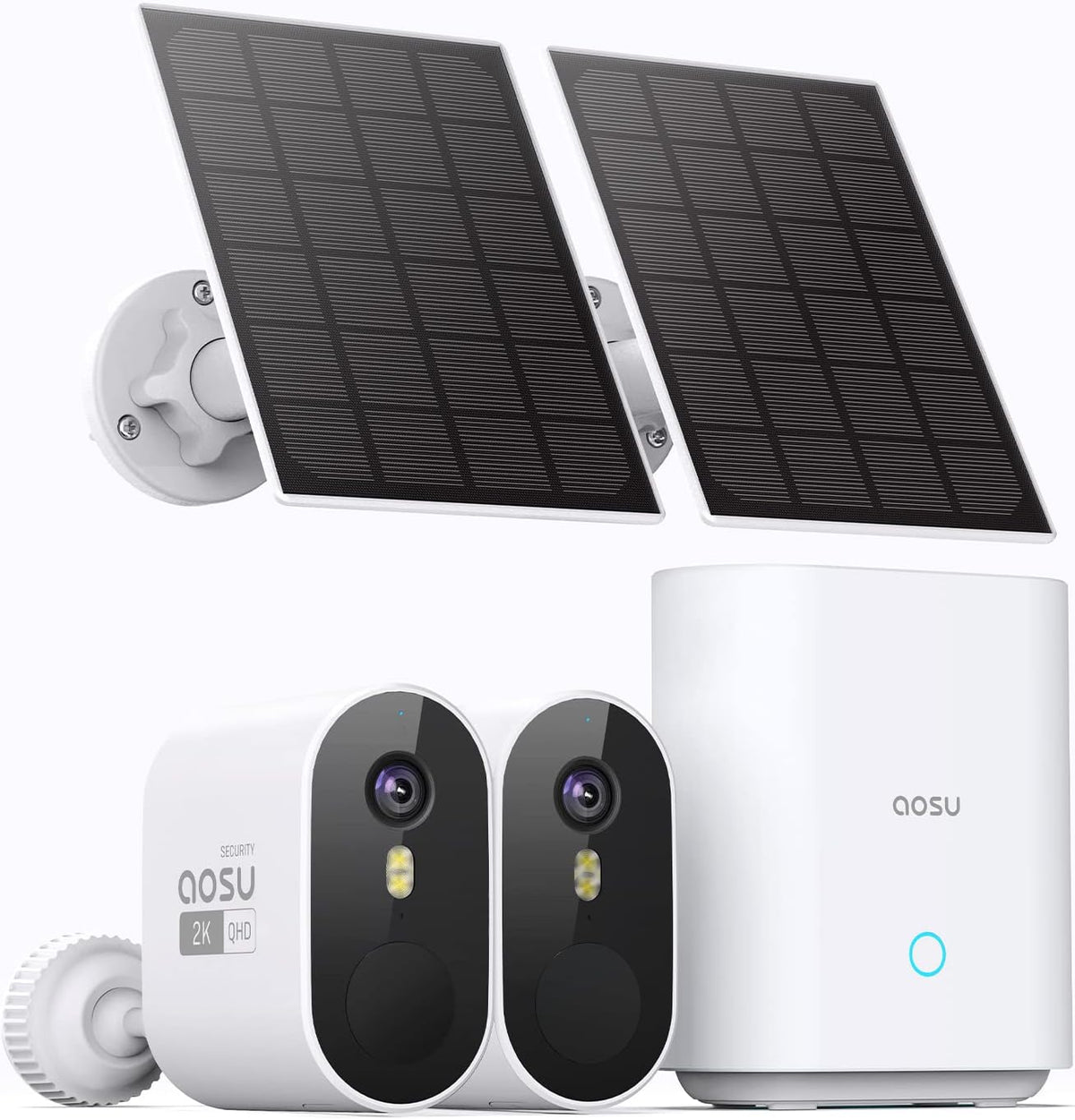 AOSU 3MP Outdoor Solar-Powered Battery Duo Camera Kit